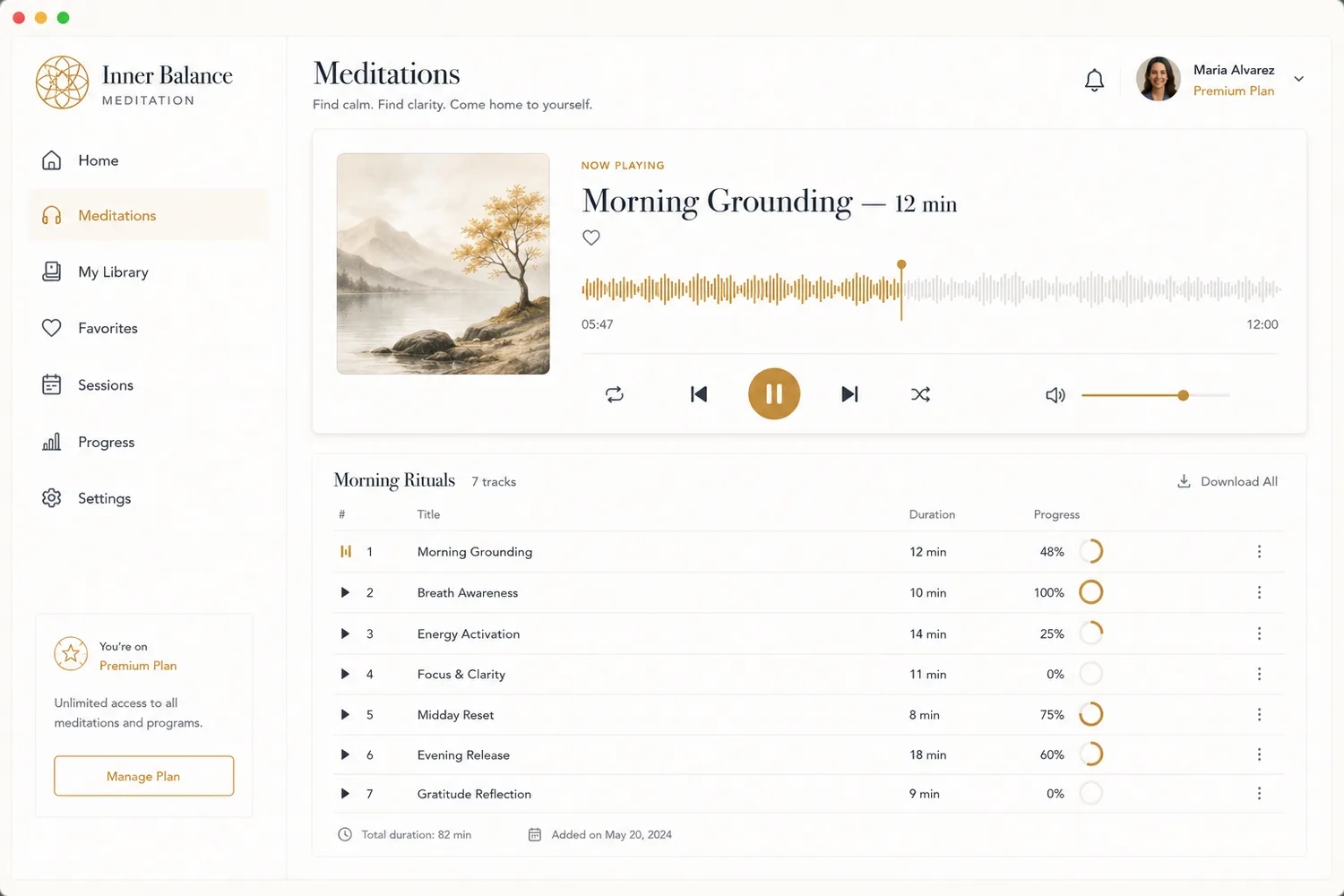 Meditation Player (no-revenue-share embed)